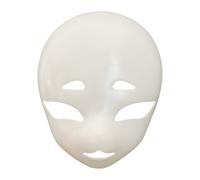 blodfune Maschera di volpe bianca con base pelosa per progetti artistici | Struttura in plastica resistente con fori pretagliati progettati per una facile pittura e lavorazione del fursuit