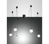 Blog sospensione LED dimmerabile in metallo e vetro decentrata colore nero