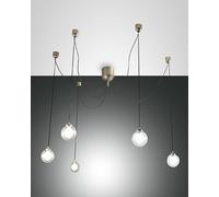Blog sospensione LED dimmerabile in metallo e vetro decentrata colore nero