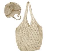 Blogiiup Borsa da spiaggia all'uncinetto Talto all'uncinetto BAM GIOCHIO BASSA CHECE BASSE ESTERNE PERCHIO PERCHIE PER SPHING SPIMENTO SPECIALE, SOLLA PER LE DONNE, BEIGE