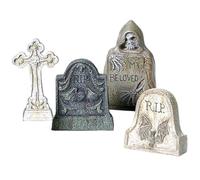 Blogiiup Lapide, Miniature di Halloween 4pcs Mini Resin Tomboni Figurine di Halloween per Desktop Fairy Garden Graveyard Scene Accessori del villaggio, Fairy Garden