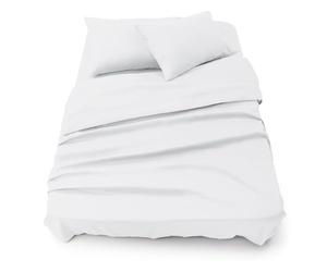 BLOMAT Set Lenzuola Una Piazza e Mezza 3pz - Lenzuoli 155x220cm + 155x220cm + 2x Federa Cuscino 50x80cm - Bianco, Certificato OEKO-TEX