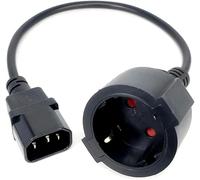 BLOMBLAUM Cavo ups spina Presa Schuko Bipasso nero black per gruppo ups di continuità convertitore adattatore corto spina per pc fisso e stampante femmina maschio cable salva spazio