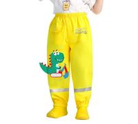 BLOMDES Impermeabile all'aperto Little Boys Mud Dirty Proof Pantaloni Dinosauer Giallo per 5-6 Anni