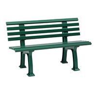 Blome | Panchina per parco in plastica | con 9 doghe | larghezza 1200 mm | verde muschio