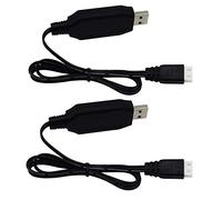 Blomiky Confezione da 2 cavi di ricarica USB H102 7,4 V 1,3 A con connettore XH-3P per camion RC 7,4 V 2S Lipo batteria e H120 H100 H101 H103 H110 H112 H108 RC barca e camion Quadcopter H106 USB 2