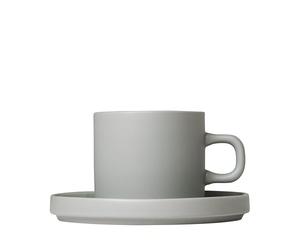 blomus 63911 Set di tazzine da caffè in grès Pilar, da 200 ml, di colore grigio