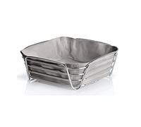 Blomus DELARA Cestino per Il Pane, Acciaio Cromato, Cotone, Raggio di Luna, M: 26 cm