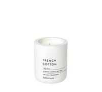 blomus -FRAGA 65649 - Candela profumata S in cera di soia, Lily White, fragranza di alta qualità, effetto cemento, durata di 24 ore, senza fuliggine, 8 x 6,5 x 6,5 cm, colore: Bianco
