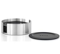 Blomus LARETO sottobicchieri, set da 6, 63476, LARETO acciaio inox spazzolato/nero [Cibo e Bevande > Accessori Bar]