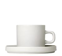 blomus -PILAR - Set di 2 tazze da caffè in gres porcellanato, Moonbeam, capacità 200 ml, semplice eleganza, lavabile in lavastoviglie, lavorazione di alta qualità (altezza x larghezza x profondità): 7