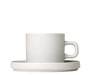 blomus -PILAR - Set di 2 tazze da caffè in gres porcellanato, Moonbeam, capacità 200 ml, semplice eleganza, lavabile in lavastoviglie, lavorazione di alta qualità (altezza x larghezza x profondità): 7
