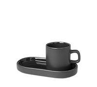 Blomus - Set di 2 tazze da caffè in gres porcellanato, capacità 50 ml, eleganza semplice, lavabili in lavastoviglie, (altezza x larghezza x profondità): 6 x 7,5 x 5 cm, verde agave 63714