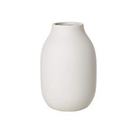 blomus Vaso COLORA S in gres, Moonbeam, realizzato a mano, vaso da tavolo elegante e decorativo, fondo che non danneggia la superficie (H/L/P: 15 x 10,5 x 10,5 cm, Moonbeam, 65906)
