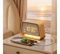 blonbar Sveglia, sveglia con luce, luce notturna con 10 suoni bianchi e 10 suoni della natura, 3 livelli di luminosità, luce notturna per camera da letto e camera dei bambini