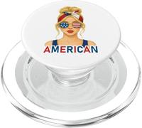 Blond American Girl America Flag American Girlfriend Wife PopSockets PopGrip per MagSafe