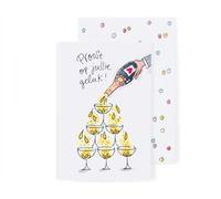 Blond Amsterdam Biglietto di auguri matrimonio “Proost op Jullie Geluk” - Cartolina con calici di champagne per celebrare nozze, anniversari e momenti speciali