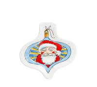 Blond Amsterdam Ciotolina natalizia “Christmas Santa” in ceramica - Illustrazione di Babbo Natale su pallina blu per una tavola festiva