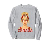 Blond Canadian Girl Canada Flag Canadian Girlfriend Wife Felpa