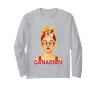 Blond Canadian Girl Canada Flag Canadian Girlfriend Wife Maglia a Manica