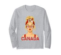Blond Canadian Girl Canada Flag Canadian Girlfriend Wife Maglia a Manica