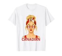 Blond Canadian Girl Canada Flag Canadian Girlfriend Wife Maglietta