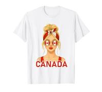 Blond Canadian Girl Canada Flag Canadian Girlfriend Wife Maglietta