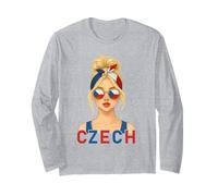 Blond Czech Girl Czech Republic Flag Czech Girlfriend Wife Maglia a Manica