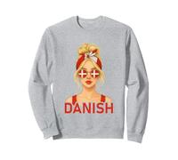 Blond Danish Girl Denmark Flag Danish Girlfriend Wife Felpa