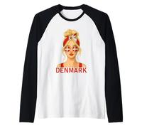 Blond Danish Girl Denmark Flag Danish Girlfriend Wife Maglia con Maniche Raglan