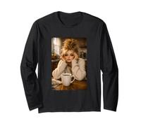 Blond Doll Smoking Aesthetic Art Coffee Time Morning Mood Maglia a Manica