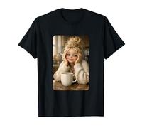 Blond Doll Smoking Aesthetic Art Coffee Time Morning Mood Maglietta