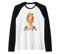Blond Dutch Girl Netherlands Flag Dutch Girlfriend Wife Maglia con Maniche Raglan