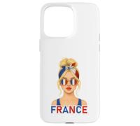 Blond French Girl France Flag French Girlfriend Wife Custodia per iPhone 15 Pro Max