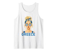 Blond Greek Girl Greece Flag Greek Girlfriend Wife Canotta