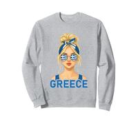 Blond Greek Girl Greece Flag Greek Girlfriend Wife Felpa