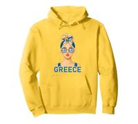 Blond Greek Girl Greece Flag Greek Girlfriend Wife Felpa con Cappuccio