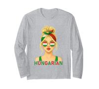 Blond Hungarian Girl Hungary Flag Hungarian Girlfriend Wife Maglia a Manica