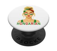 Blond Hungarian Girl Hungary Flag Hungarian Girlfriend Wife PopSockets PopGrip Adesivo