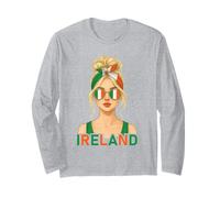 Blond Irish Girl Ireland Flag Irish Girlfriend Wife Maglia a Manica
