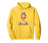 Blond Russian Girl Russia Flag Russian Girlfriend Wife Felpa con Cappuccio
