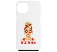 Blonde Fille Suisse Drapeau Suisse Copine et Épouse Suisse Custodia per iPhone 13