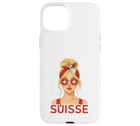 Blonde Fille Suisse Drapeau Suisse Copine et Épouse Suisse Custodia per iPhone 15 Plus