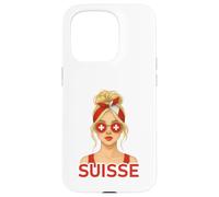 Blonde Fille Suisse Drapeau Suisse Copine et Épouse Suisse Custodia per iPhone 15 Pro