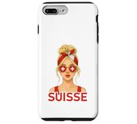 Blonde Fille Suisse Drapeau Suisse Copine et Épouse Suisse Custodia per iPhone 7 Plus/8 Plus