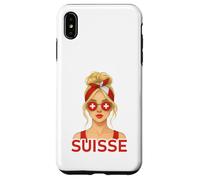Blonde Fille Suisse Drapeau Suisse Copine et Épouse Suisse Custodia per iPhone XS Max