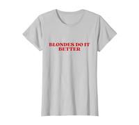 Blondes Do It Better Y2k Aesthetic Maglietta, Donna, Argento, 3XL