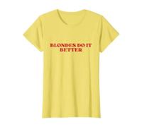 Blondes Do It Better Y2k Aesthetic Maglietta, Donna, Limone, 3XL