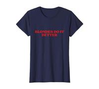 Blondes Do It Better Y2k Aesthetic Maglietta, Donna, Navy, 3XL