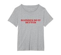 Blondes Do It Better Y2k Aesthetic Maglietta, Donna Plus-Size, Grigio Melange, 3X
